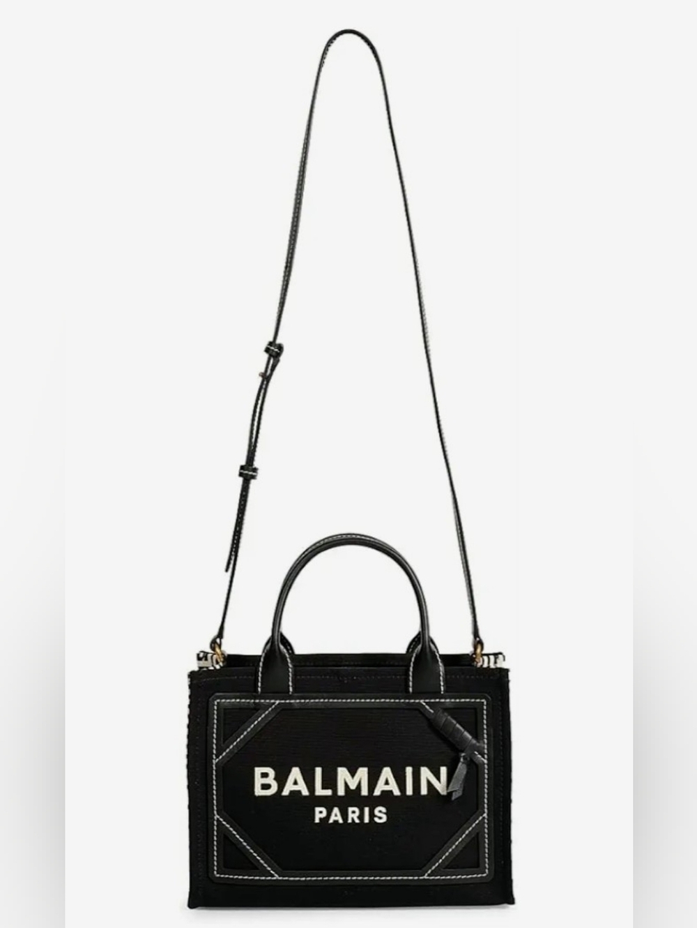Balmain B-Army Small Monogram Canvas Tote/ Crossbody Bag